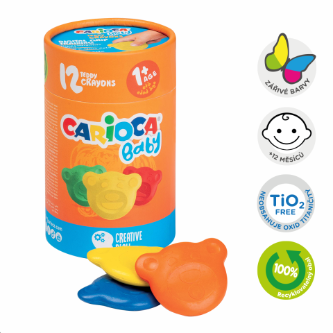 Pastelky voskové Carioca Medvídek 12ks v dóze